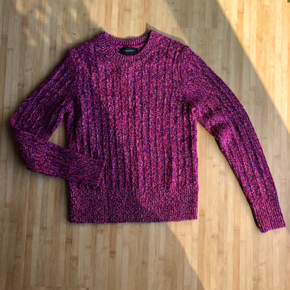 NWT Banana Republic Crew Neck Multi-color Sweater